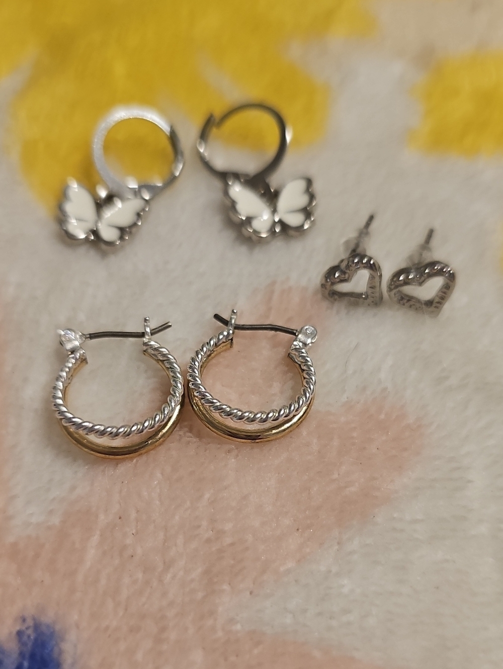 Two-Tone Silver and Gold Rope Hoop Earrings - Women Jewelry